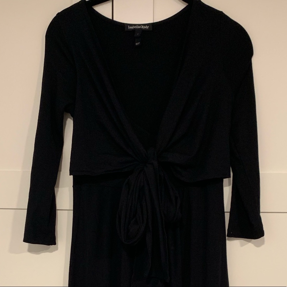 Black cotton maternity dress
